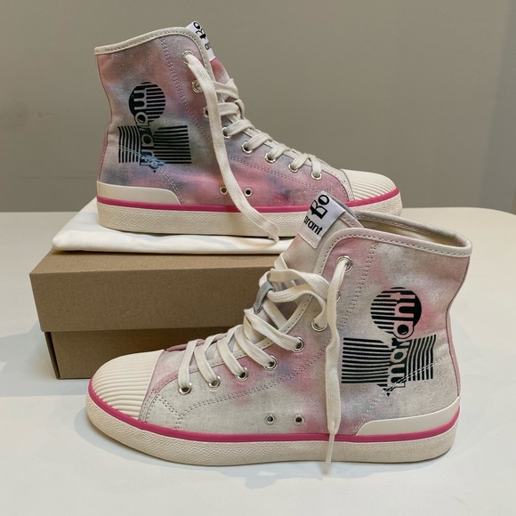 Isabel Marant Benkeen Sneaker in Celadon/Pink sz 40FR New in Box - Picture 4 of 8